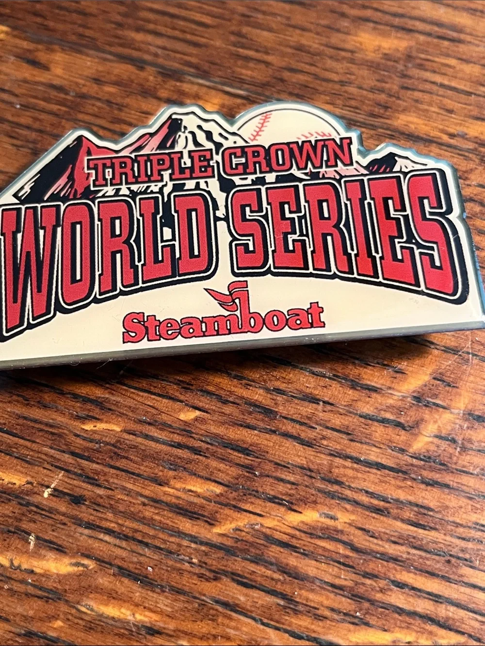 Triple Crown World Series Steamboat Enamel Pin - Red and Cream
